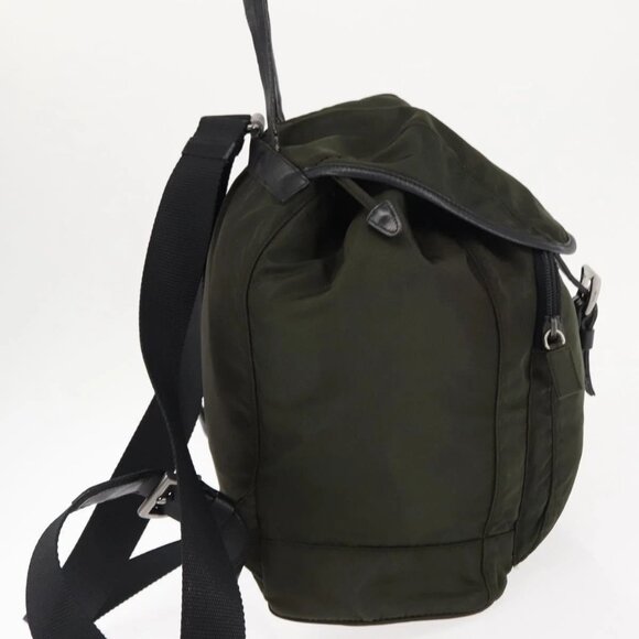 PRADA Backpack Nylon Khaki Silver - Picture 5 of 15